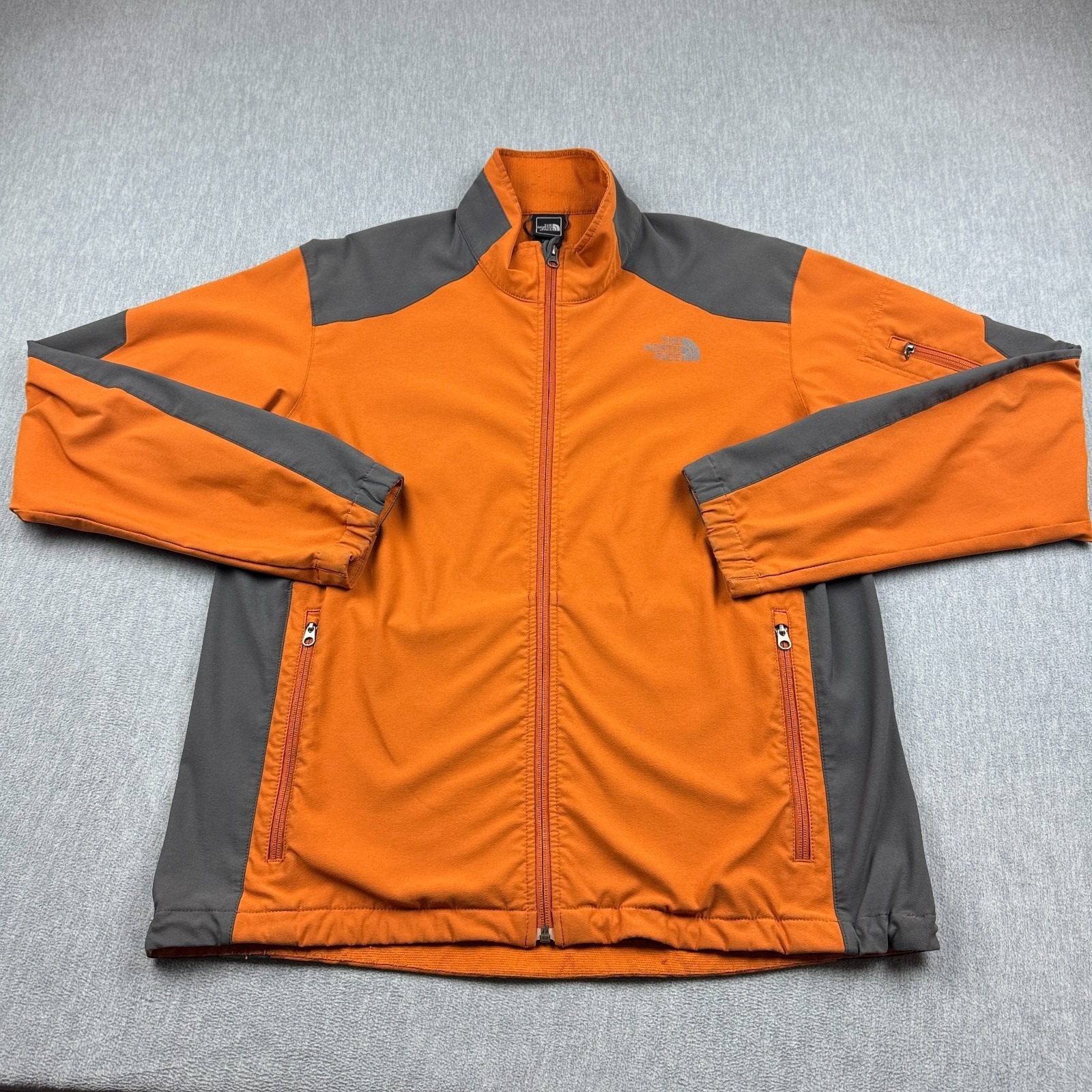 The North Face Jacket Mens Xl Orange Gray Apex Bionic Full Zip Softshell Outdoor